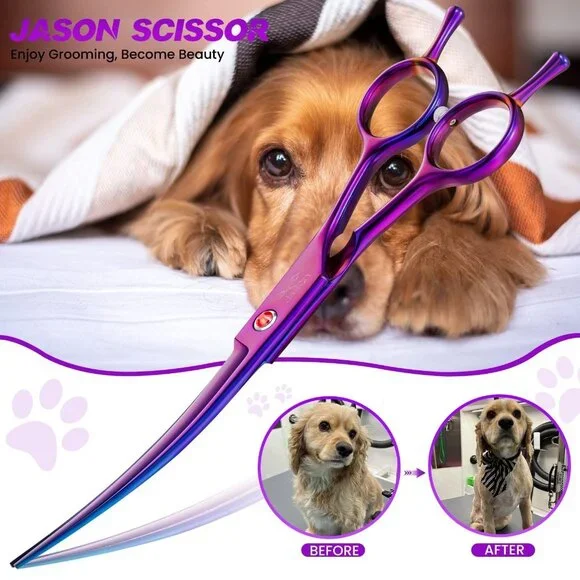 JASON 7.5" Professional Up-Curve Shears -Dog Grooming Scissors - Picture 15 of 15